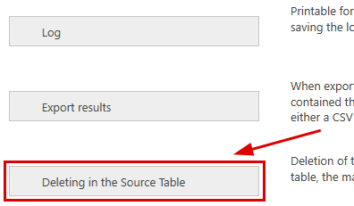 Deleting in the source table