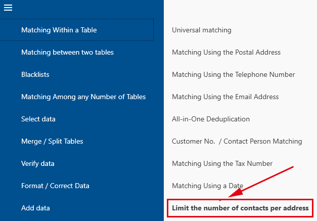 Limit the number of contacts per address