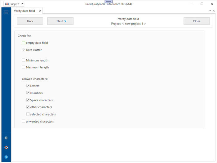 Verify data field