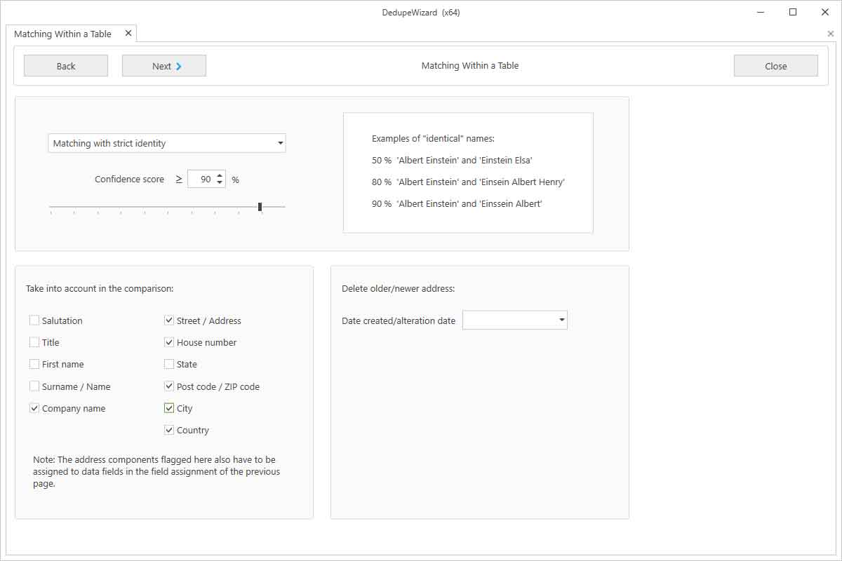 Deduplication in One File / Table